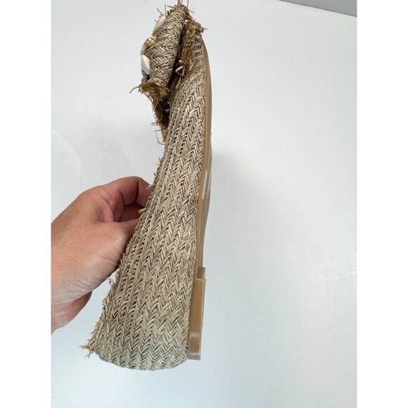 Russel & Bromley Ballet Flats Shoes Beige Woven Raffia Pointed Toe 38 US7 - Picture 5 of 10